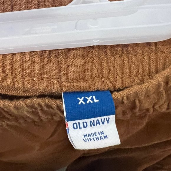 Old Navy Dark Mustard Linen Pants - Picture 2 of 3